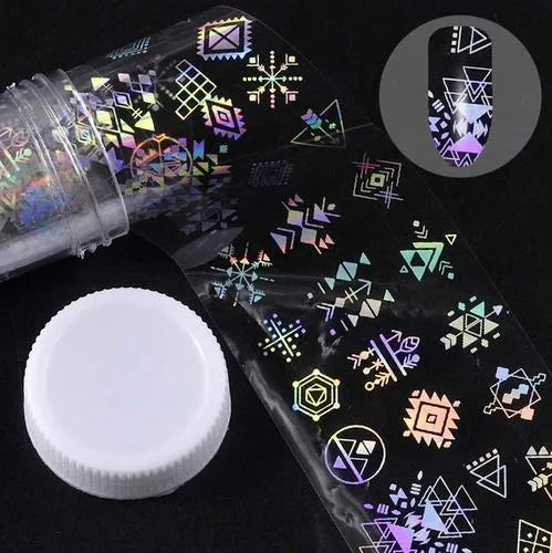 Nail sticker beauty products with 1 metre starry paper and 4 cm width in plastic bottle packaging