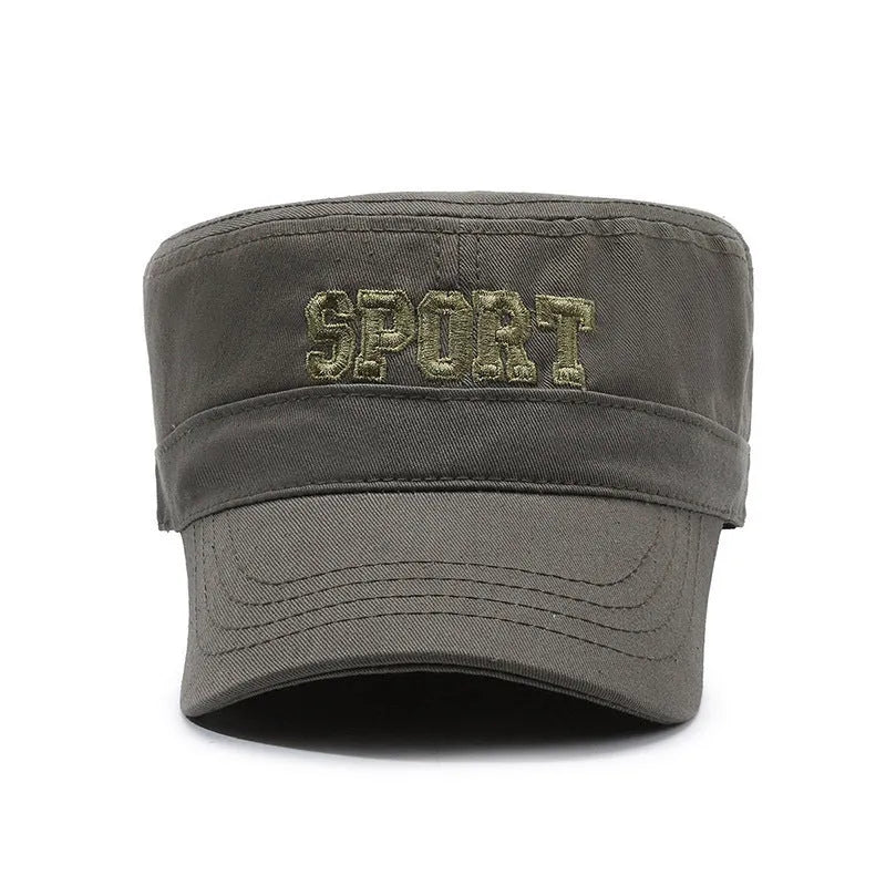 Men's cotton peaked cap with adjustable strap and dome crown in multiple colour options