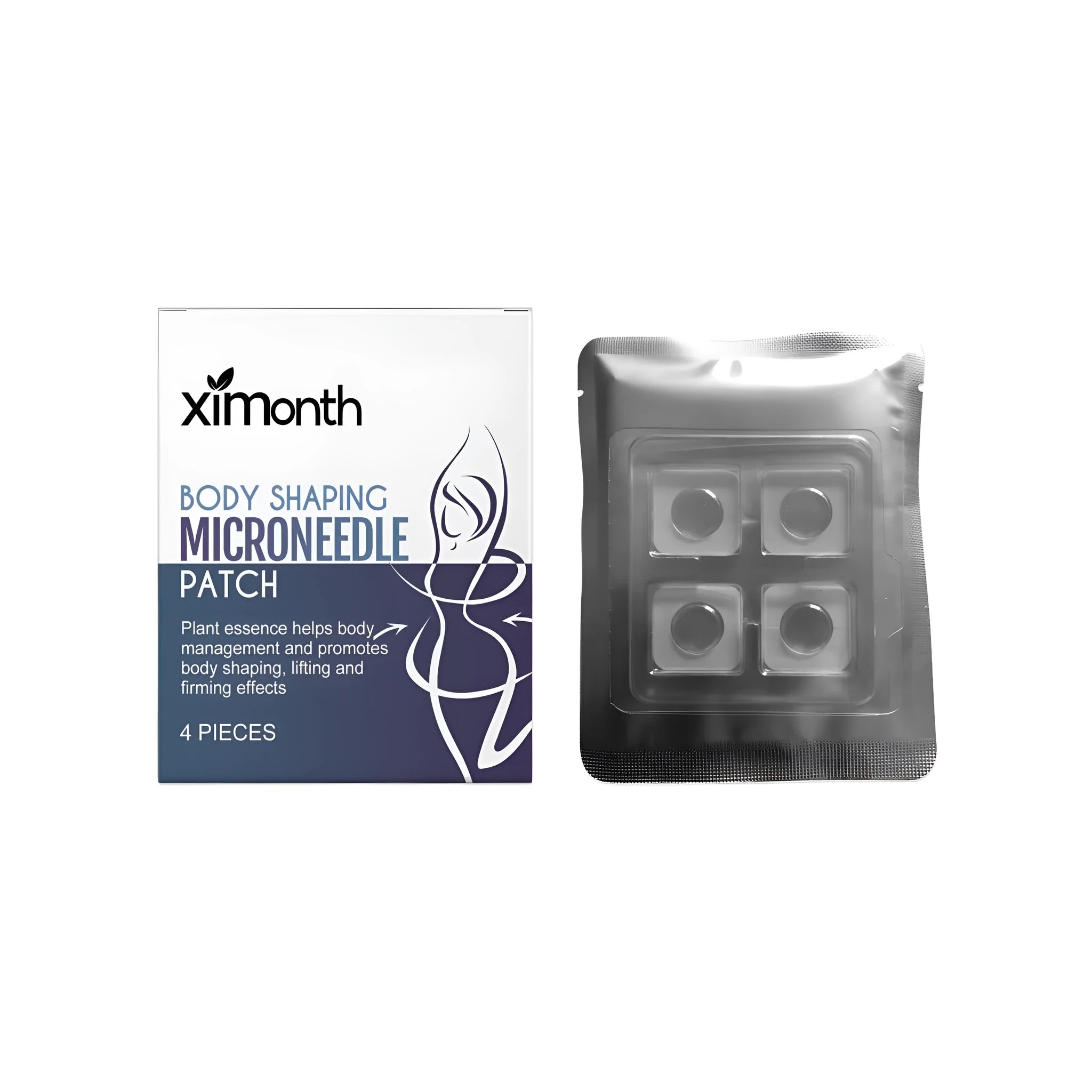 Body shaping microneedle patch fitting curve 4 pieces with active ingredients