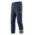 Fleece-lined flared trousers for women in khaki colour with low waist and patchwork design