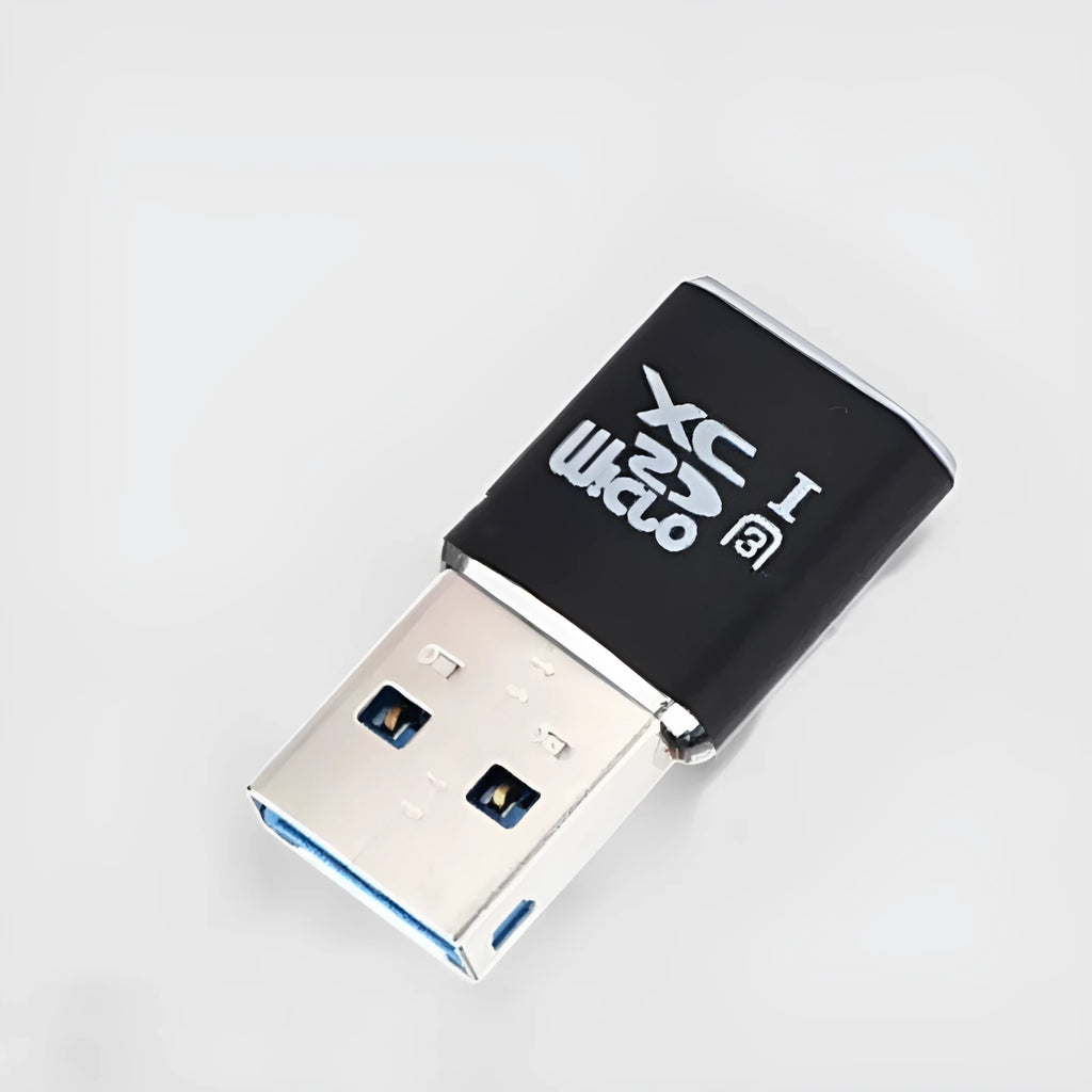 Black USB 3.0 Micro SD memory card reader for SDHC and SDXC cards
