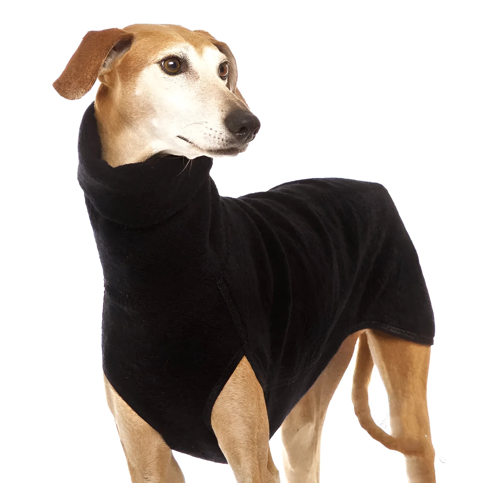 Newest winter dog coat for medium large dogs in rabbit fleece with high collar, pullover style
