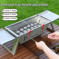 Small foldable portable charcoal grill for camping and outdoor cooking