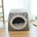 Space box pet nest closed cat room in grey with high quality velvet cover and high density sponge filling