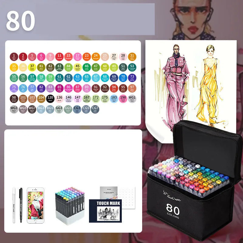 Watercolour pen set for children with 24 colours in a pencil bag, flower design
