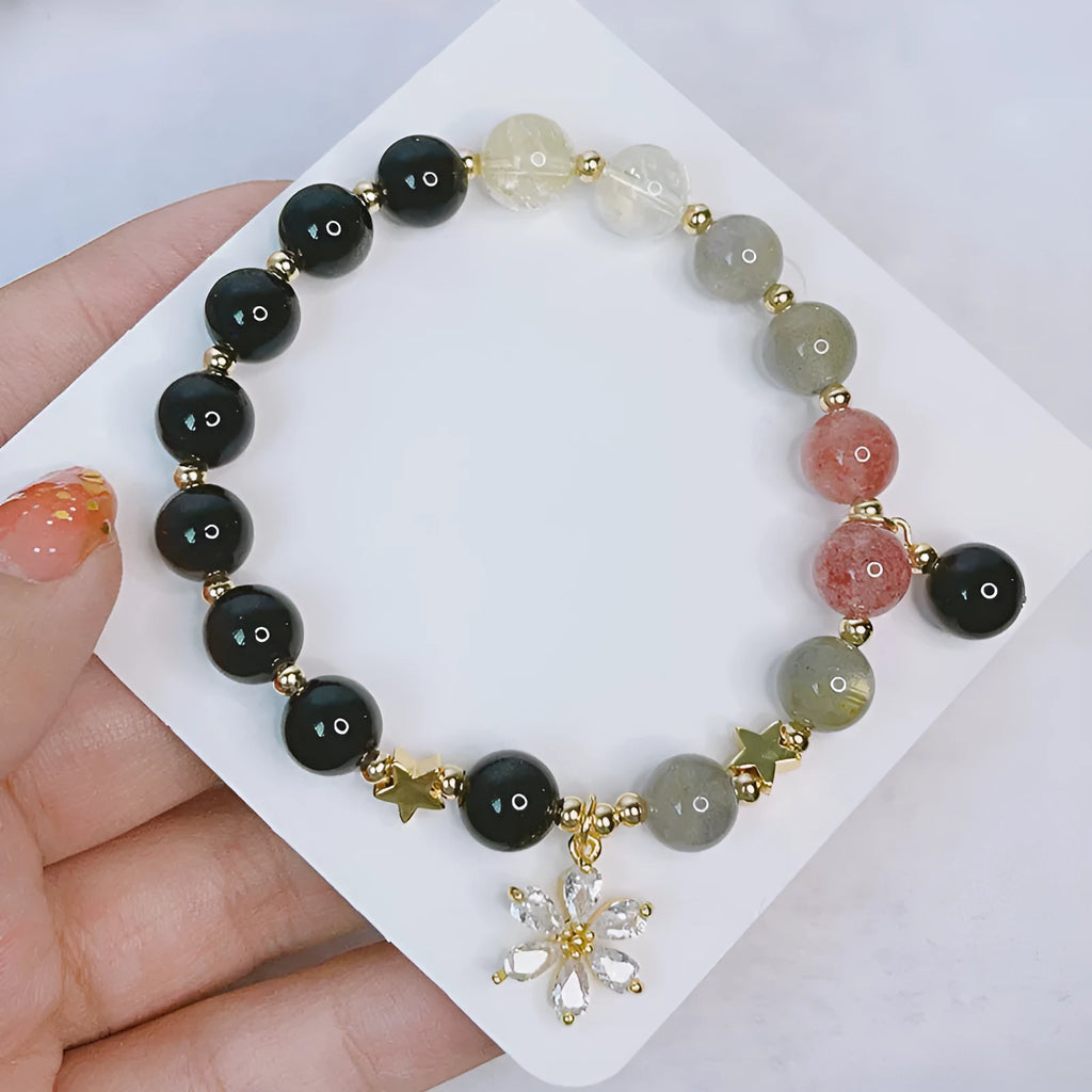 Silverstone bracelet for women with electroplated finish showing Flowers, Love, and Star design options.
