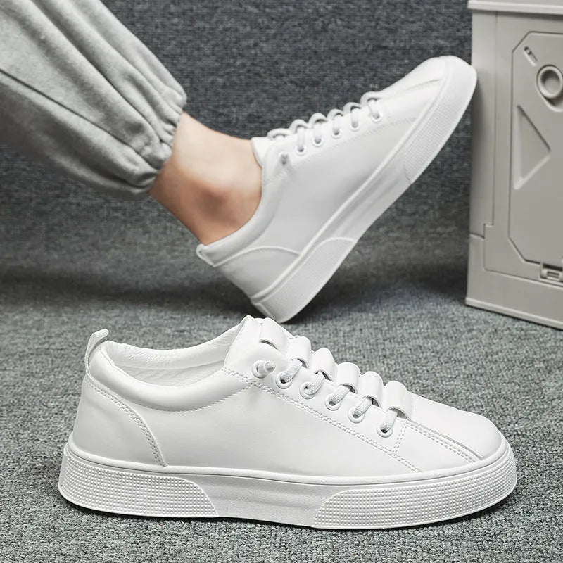 Men's low top mesh sports shoes, synthetic leather upper, ZJ106 black, flat heel, round toe