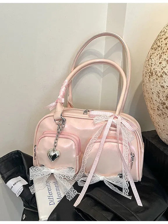 Soft PU shoulder bag in beige with cross-body strap and mobile phone pocket