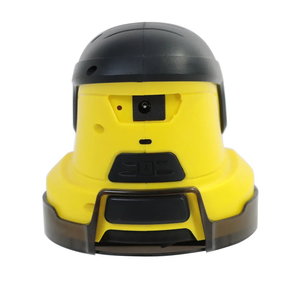 Yellow cordless electric ice scraper for car windshields with USB charging cable