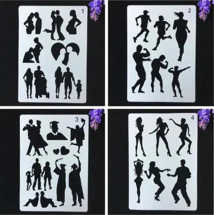 White plastic drawing stencil template for easy tracing and art projects.