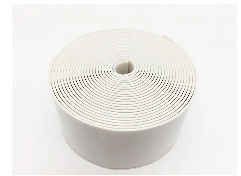 Flexible PVC wall corner protection tape in porcelain white, 3.8cm wide by 3.2m long