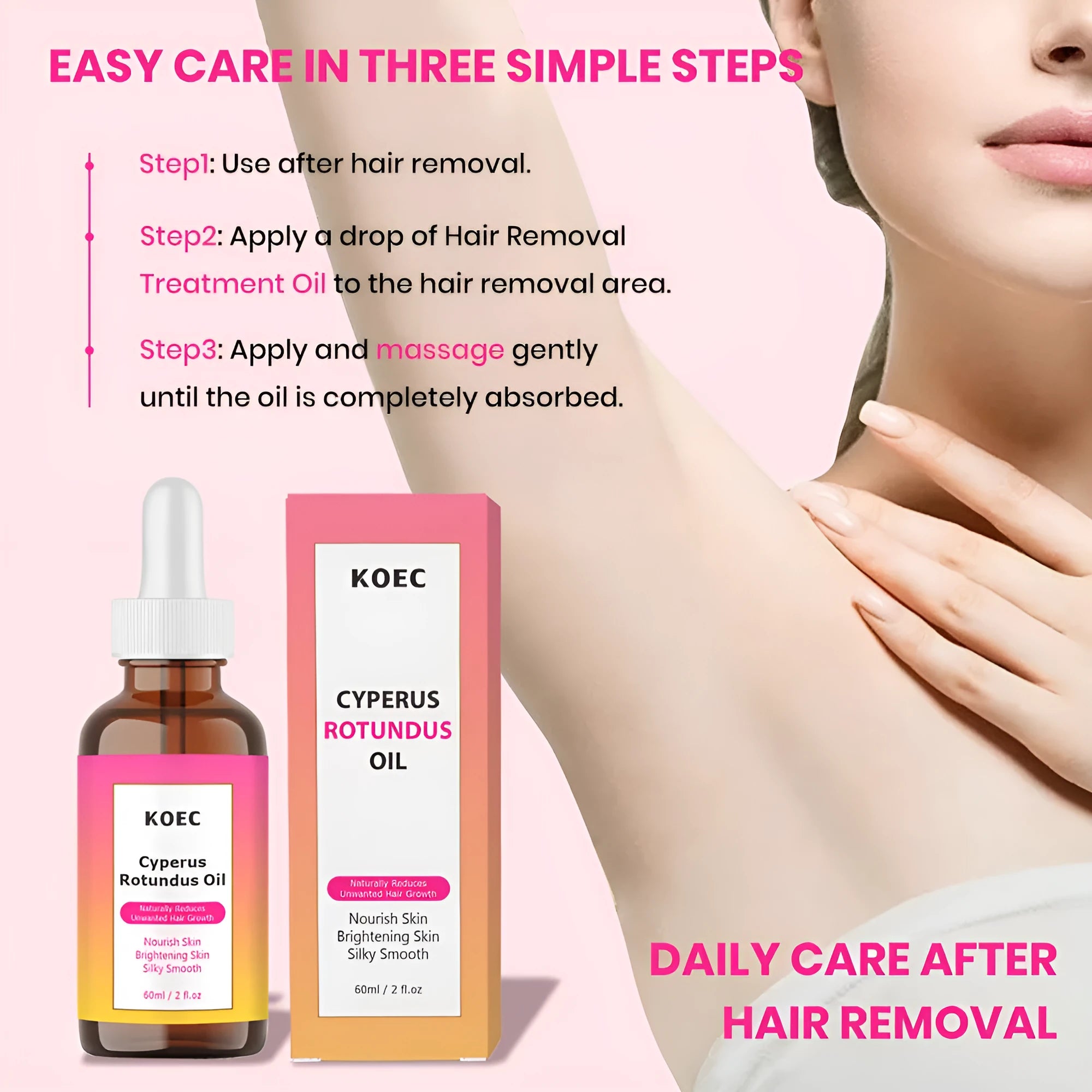 Cyperus Tuber body massage oil in a 60ml bottle with label showing natural plant-based ingredients
