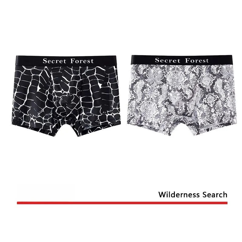 Men's thin loose knit polyester boxer shorts in black, grey, or brown colours on a mid-waist fit