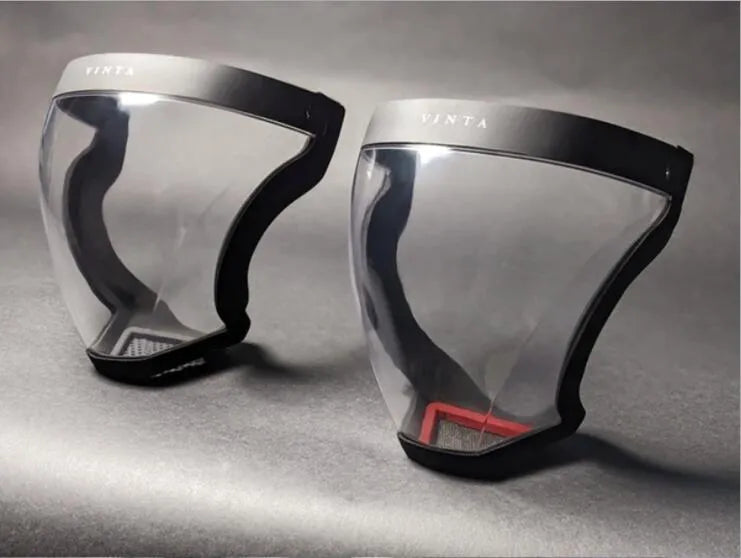 Transparent full face sports mask with edging 21x16cm 230g hard hanging plastic face shield