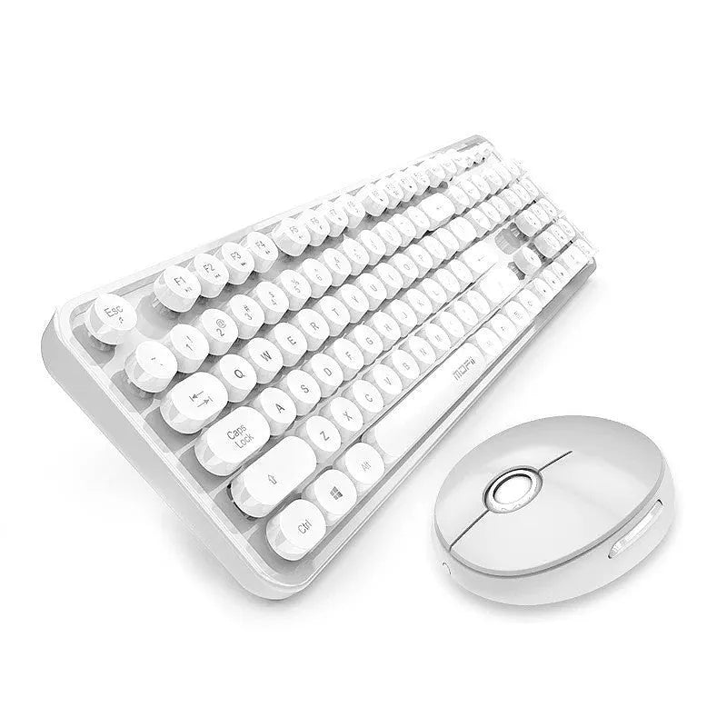 Wireless keyboard and mouse set in Sweet lipstick mixed colour with full-size layout and USB receiver
