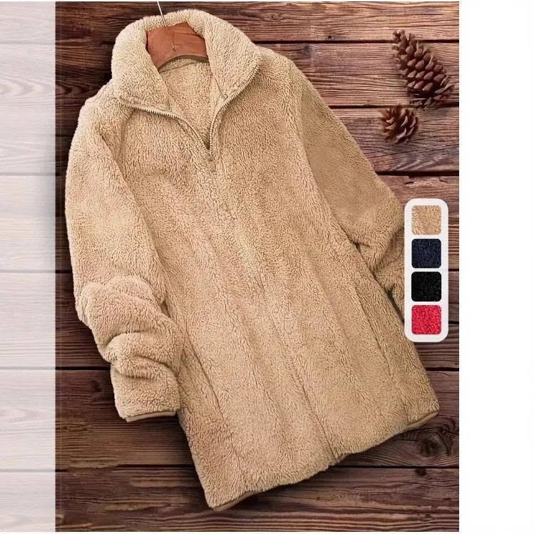 Double-sided fleece outdoor jacket in black, navy blue or khaki colours