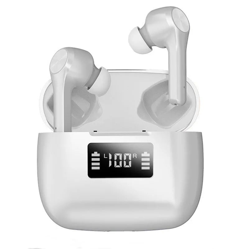 Cool black wireless earbuds with touch controls and charging case