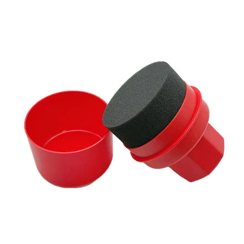 Car tyre polishing sponge brush with lid for tyre dressing application