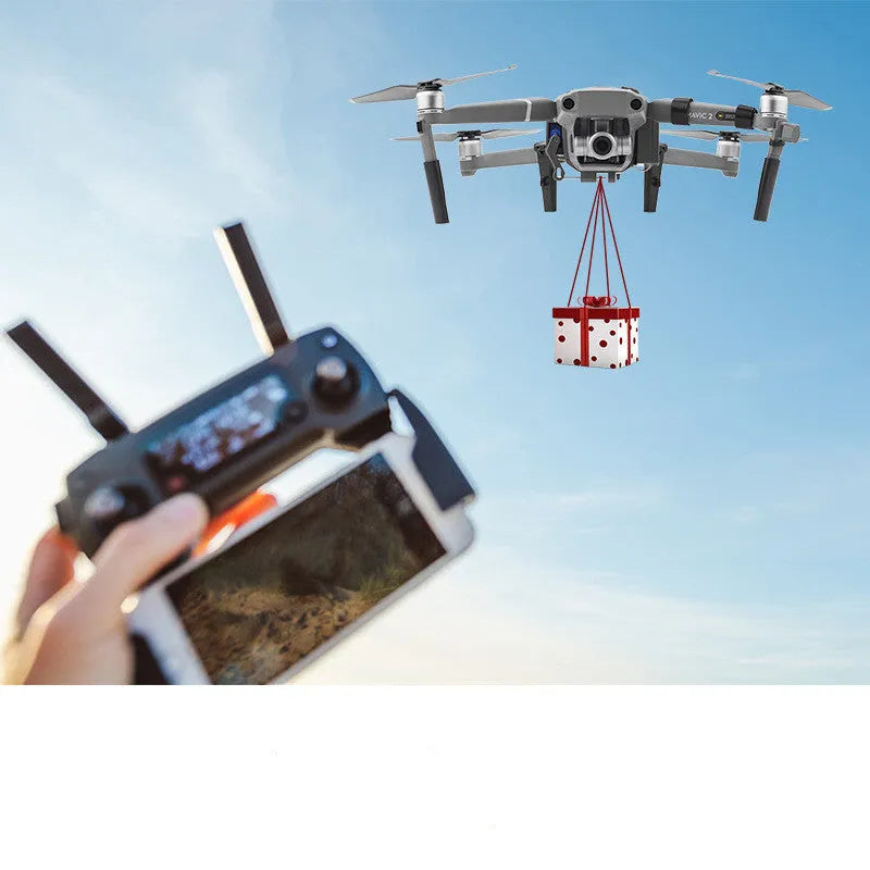 Dajiangyu 2 grey ABS airdrop thrower for DJI Mavic 2 Pro Zoom with tripod base and quick-release mechanism