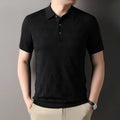 Men's thin ice silk short sleeve T-shirt in DX525 green colour showing regular fit
