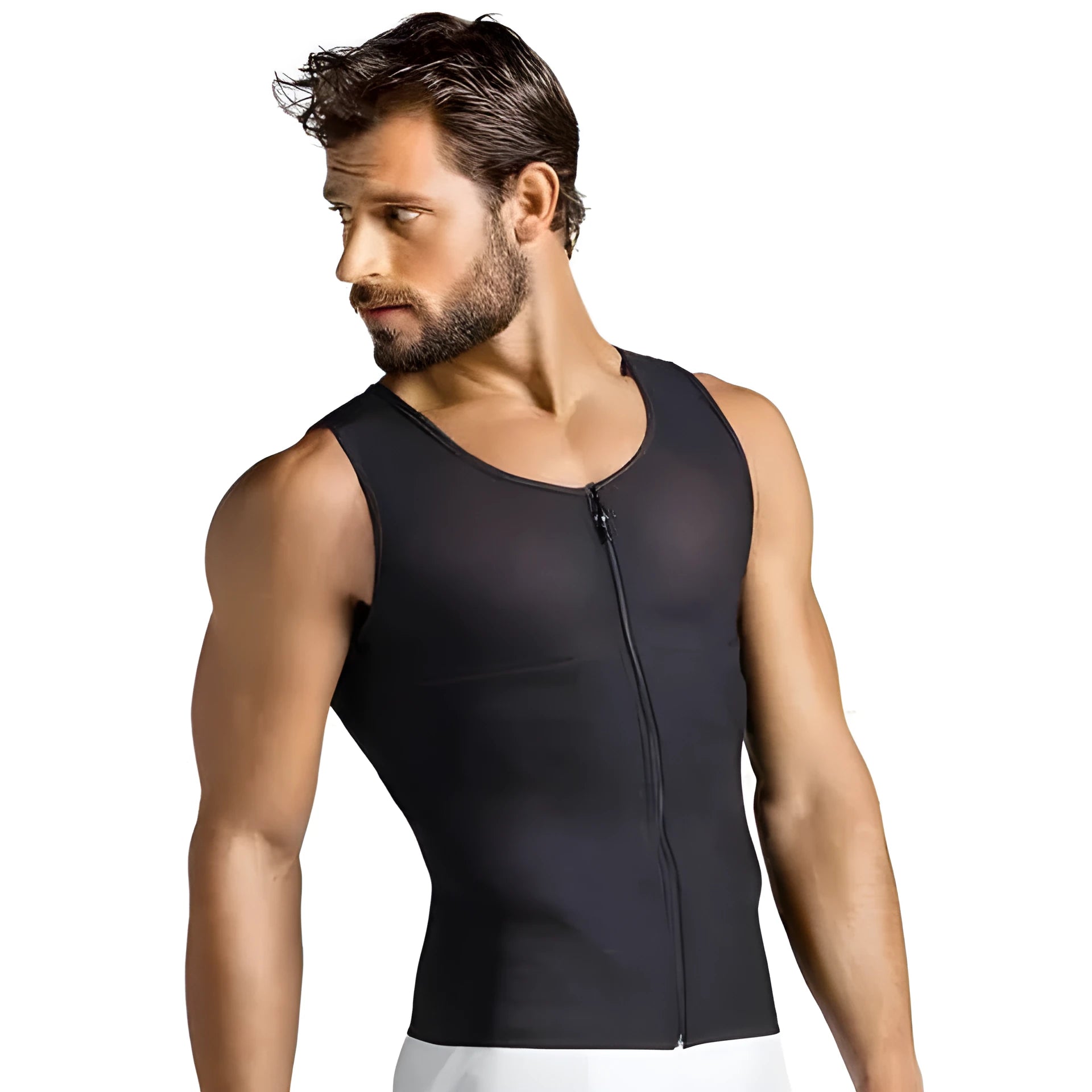 Men's spandex sports vest with rubber corset in black, blue, gray, green, orange, yellow, camouflage