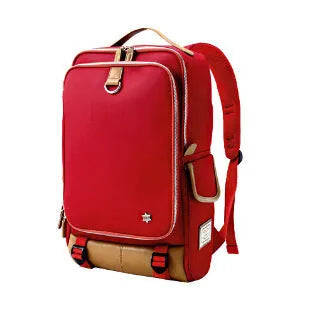 Modern men's backpack in Oxford cloth showing large main compartment, available in army green colour.