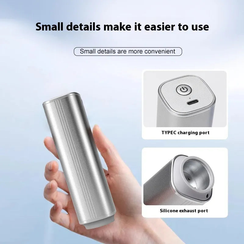 Handheld automatic vacuum sealing machine with black ABS and aluminium alloy body for fresh-keeping containers under 500ml