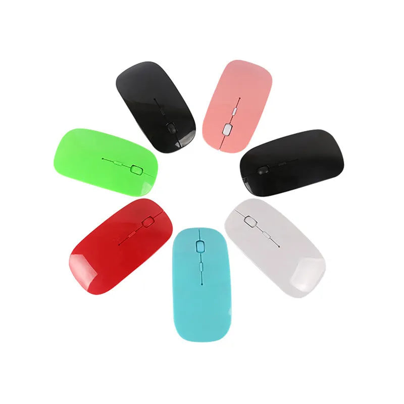 Wireless USB mouse available in 7 colours with ultra-thin design and USB receiver for PC