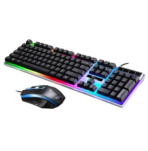 G21 wired USB mouse and PS/2 keyboard set in black with cable and ergonomic design