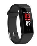 Colour OLED screen smart fitness bracelet with IP67 waterproof rating on wrist