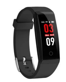 Colour OLED screen smart fitness bracelet with IP67 waterproof rating on wrist