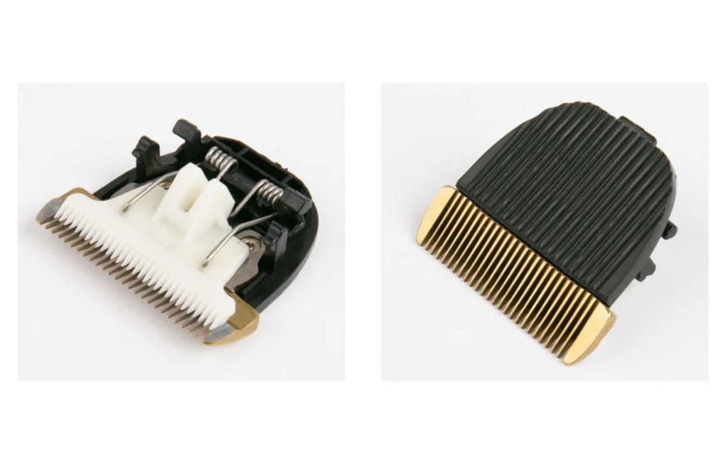 Dog shaver with titanium ceramic blade, copper motor, compact 4.5cm host, and charging cable