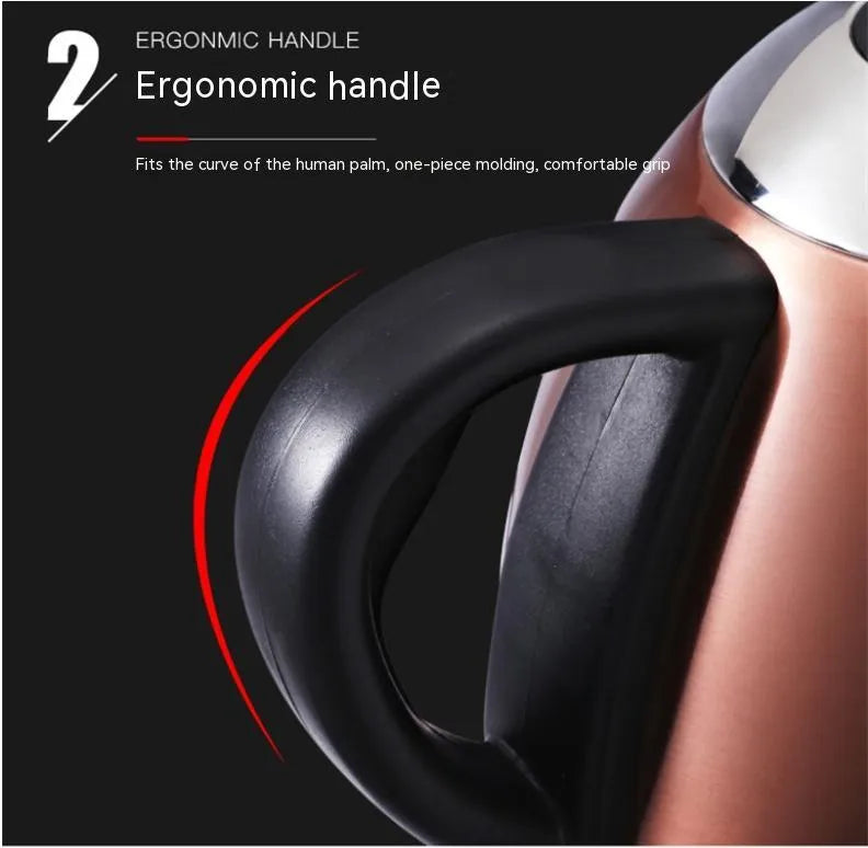 Automatic constant temperature stainless steel kettle with touch controls in gold colour