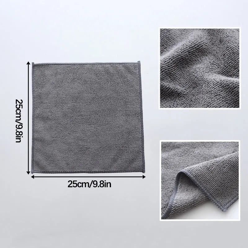 Grey 25x25cm microfiber kitchen cleaning cloth for oily pots and bowls