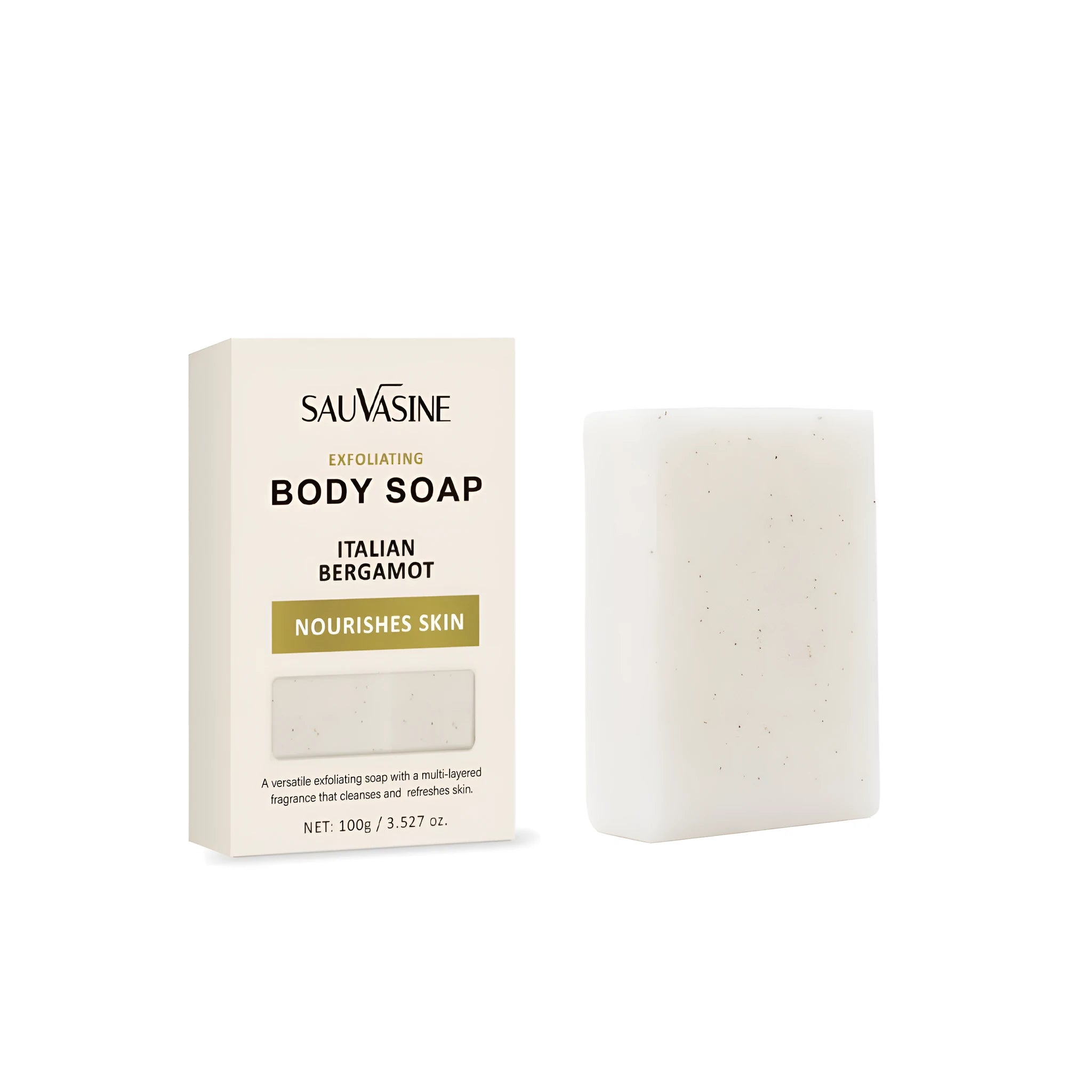 Exfoliating body soap bar with deep cleansing and moisturising properties for adult bathing