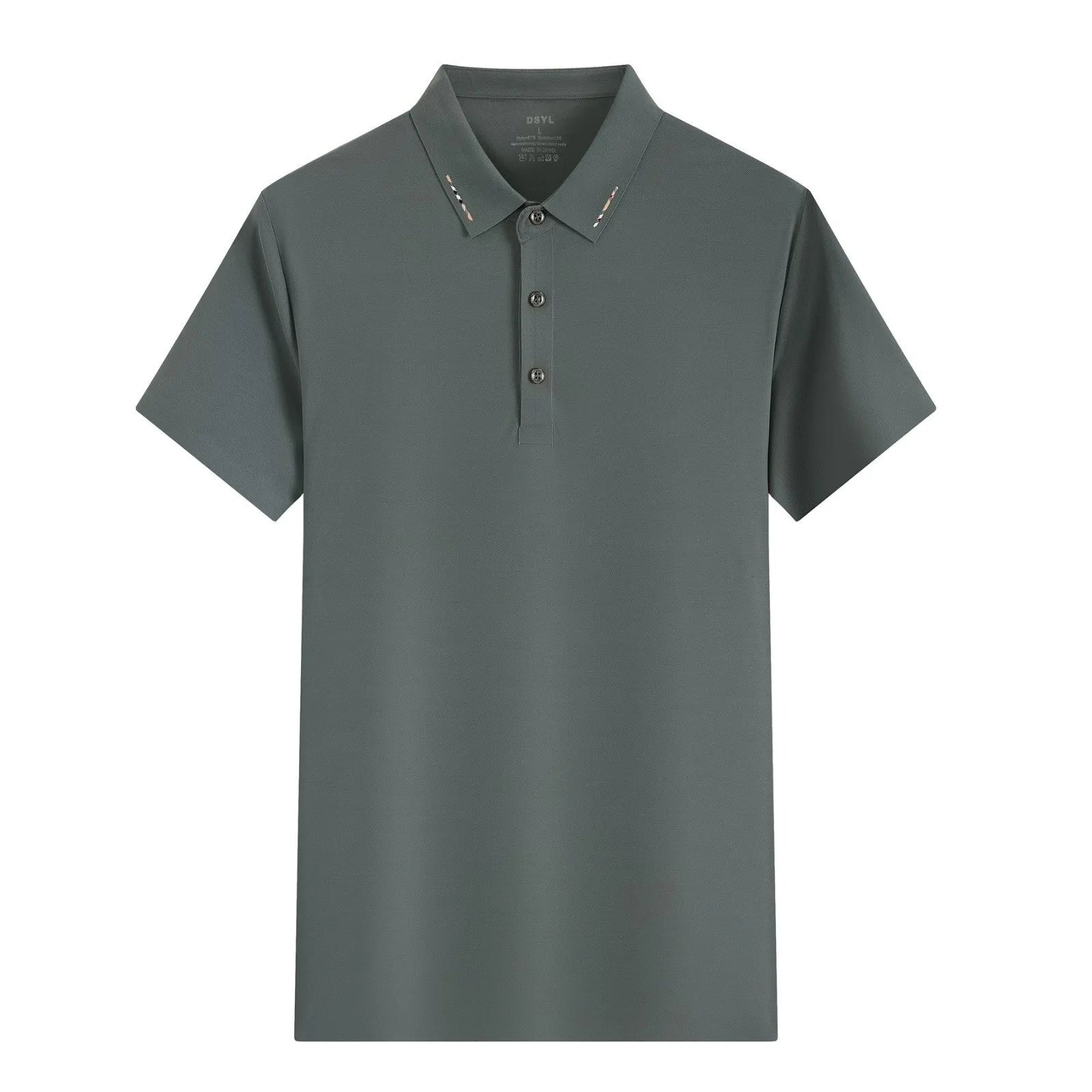 Solid colour unisex ice silk short sleeve cotton business polo shirt in bean green