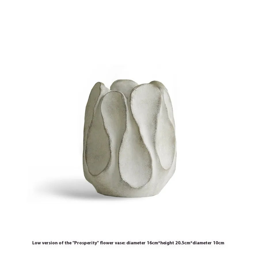 Irregular handmade ceramic vase for flower arrangements in living room or desktop settings