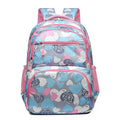 Blue student school backpack with air pillow straps and large main compartment