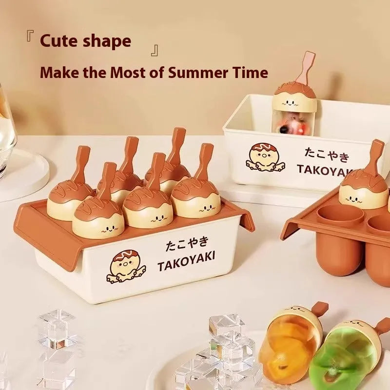 Plastic octopus balls ice cream mould for making takoyaki-style frozen desserts
