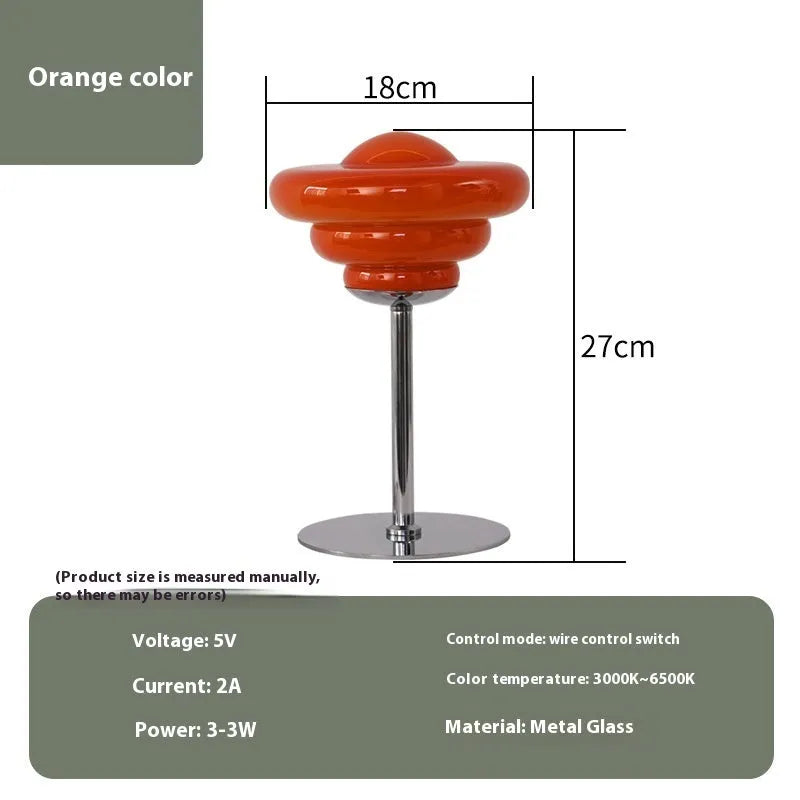 Mid-ancient conch table lamp with metal holder in cream colour, bedside or desk use