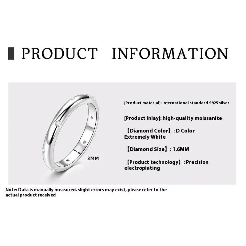 S925 sterling silver geometric bracelet ring with round elements in silver, gold, or platinum finish