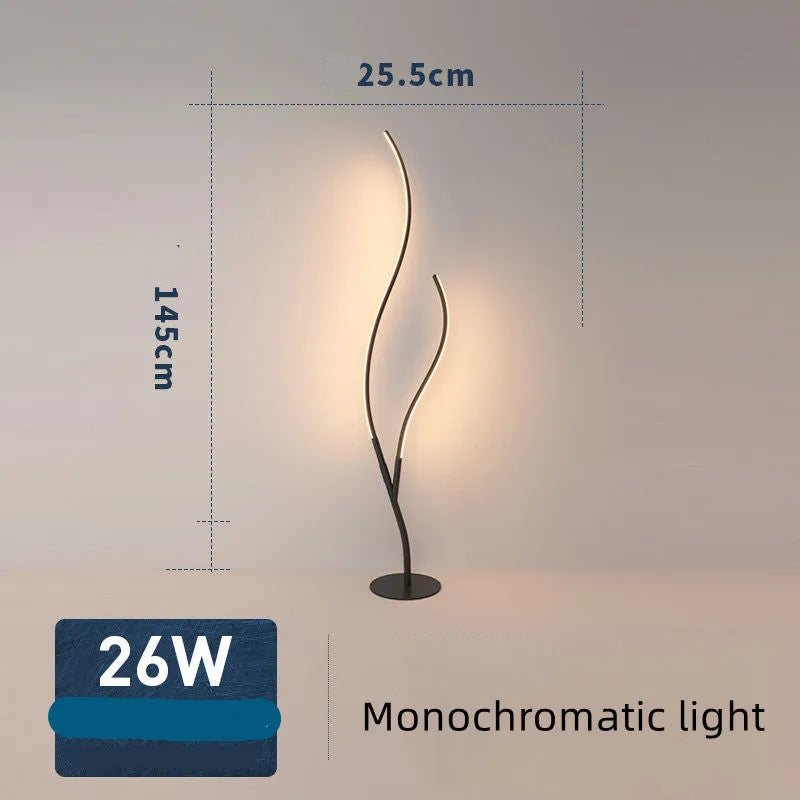 Fashion Twig Artistic Line Floor Lamp in black with silicone shade and aluminium frame
