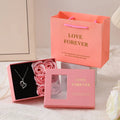 Korean style soap flower gift set in gift box with handbag, in red, pink, or black colour options.