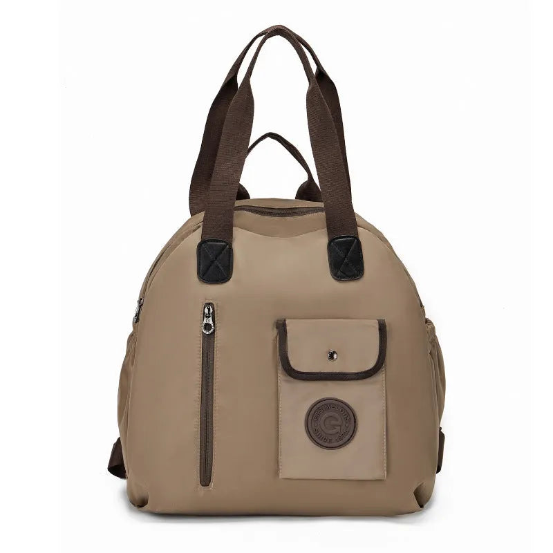 Large outdoor nylon backpack with sandwich pockets in black, khaki, or green letter rabbit colours