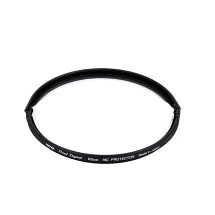 Black multi-coated UV camera filter protector showing bayonet mount for lens attachment