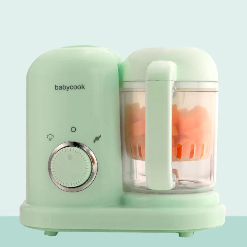 Green baby food processor with steamer and blender functions, 10-litre capacity