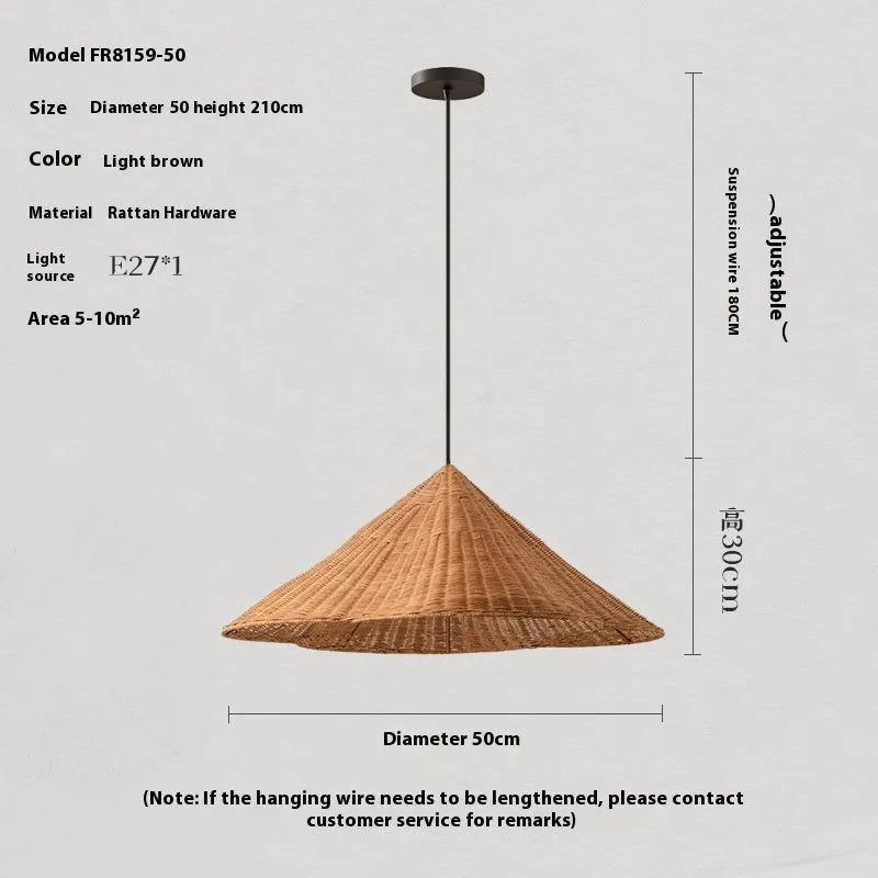 Silent Style rattan-weaved ceiling lamp with Silent Wind design showing woven texture