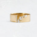 Women's gold electroplated copper ring with shining zircon detail showing personality style design