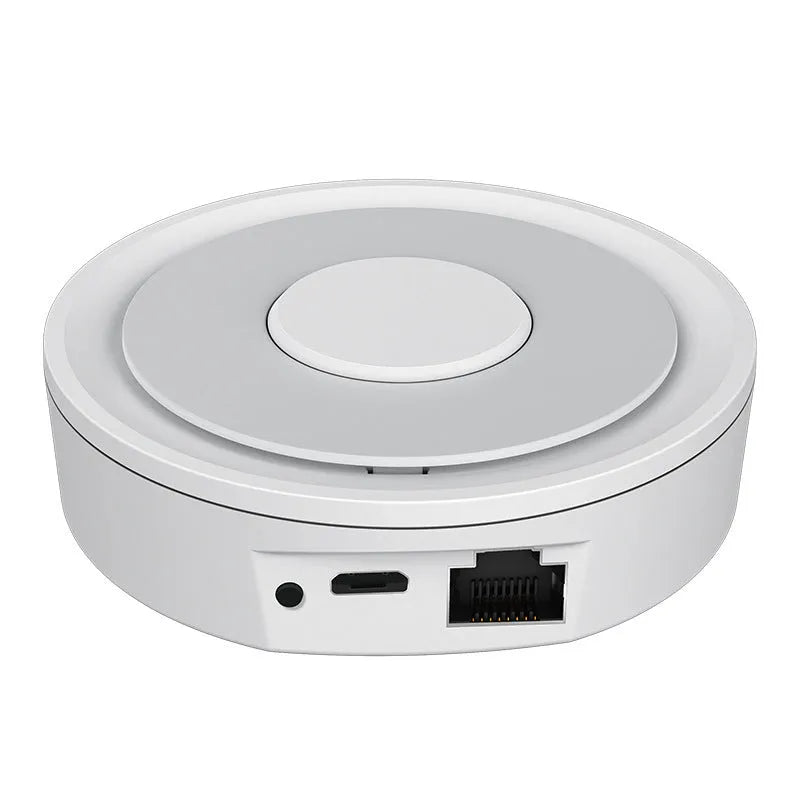 White smart home gateway with Ethernet port for ZigBee 3.0 device control