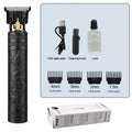 Rechargeable electric hair clipper with plastic body and washable blade in black finish